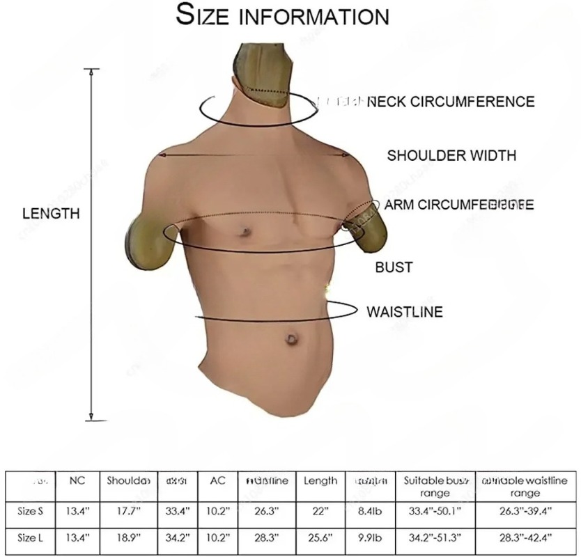 Cosplay Floating Prop - Realistic Fake Muscle Silicone Male Chest