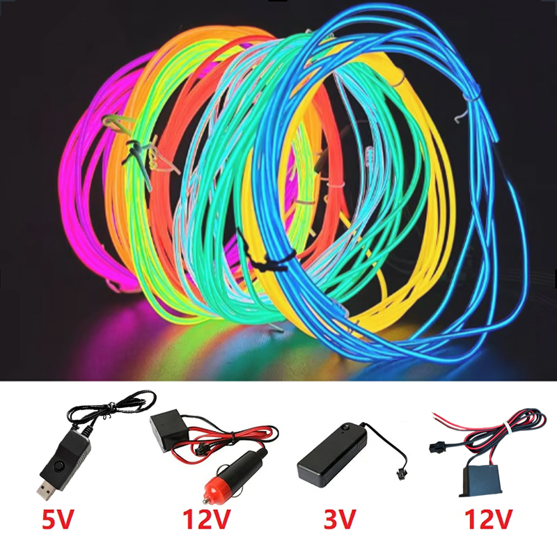 Led El Wire - EL Wire 10/5/3/1m Illuminated Lights with