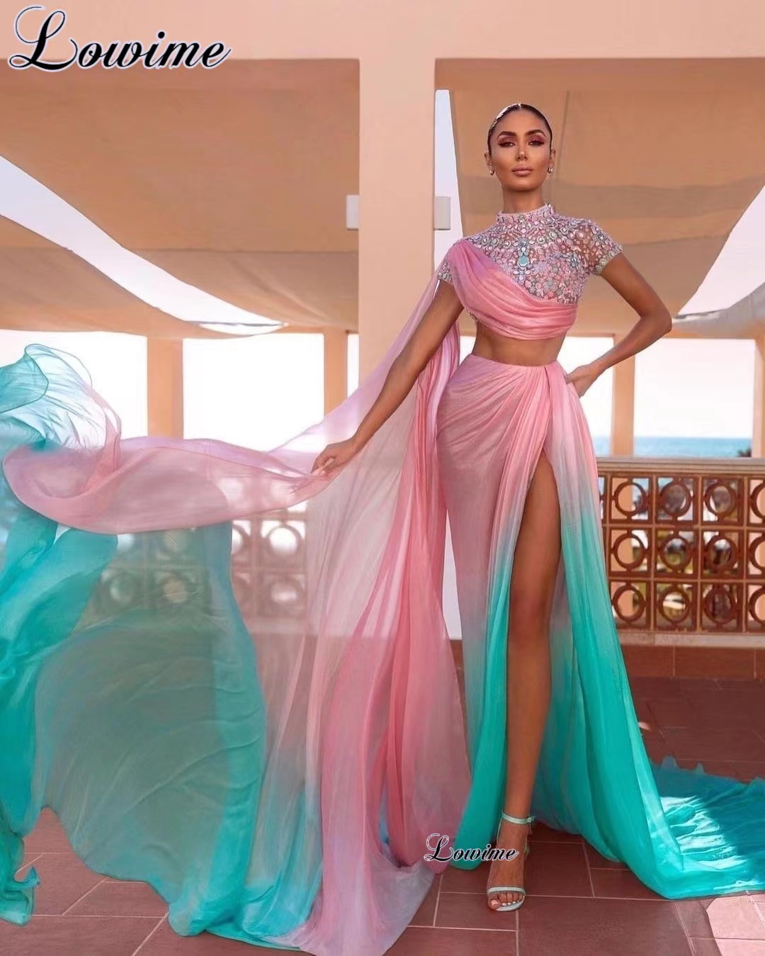 Two Pieces Dubai Prom Dresses  - Briar Cosplay Prop ulasan dan harga