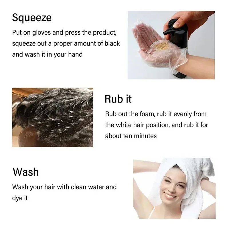 Black Hair Dye Shampoo 3 In 1  - Hair Spray Color ulasan dan harga