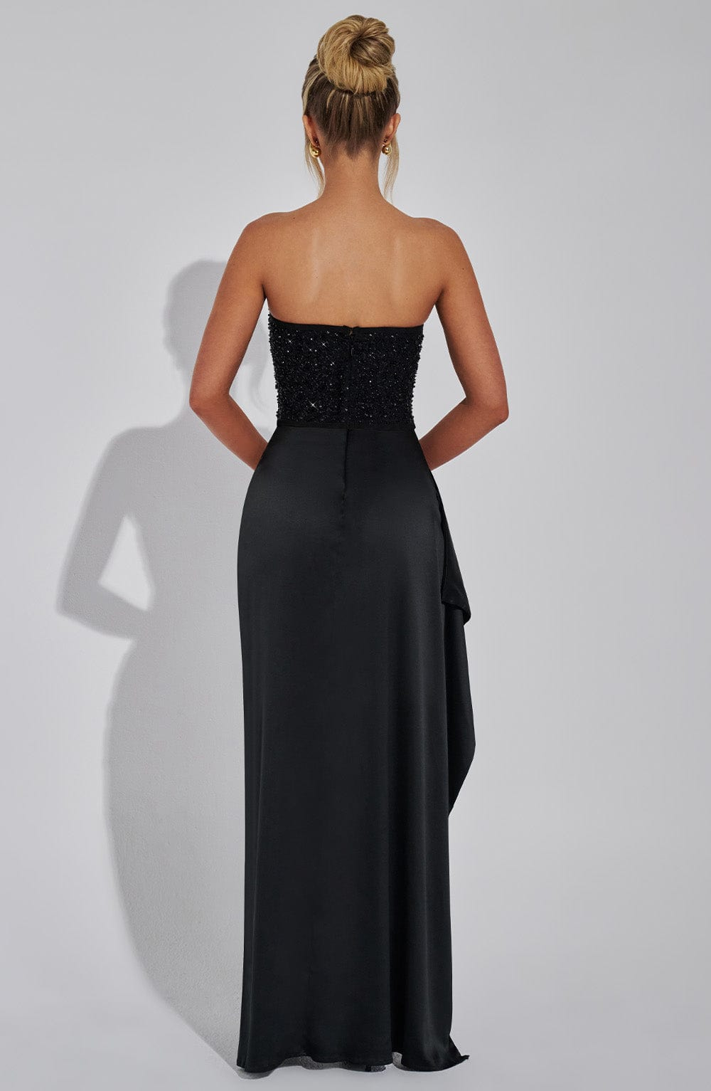 Strapless Black Maxi Formal Dr - Briar Cosplay Prop ulasan dan harga