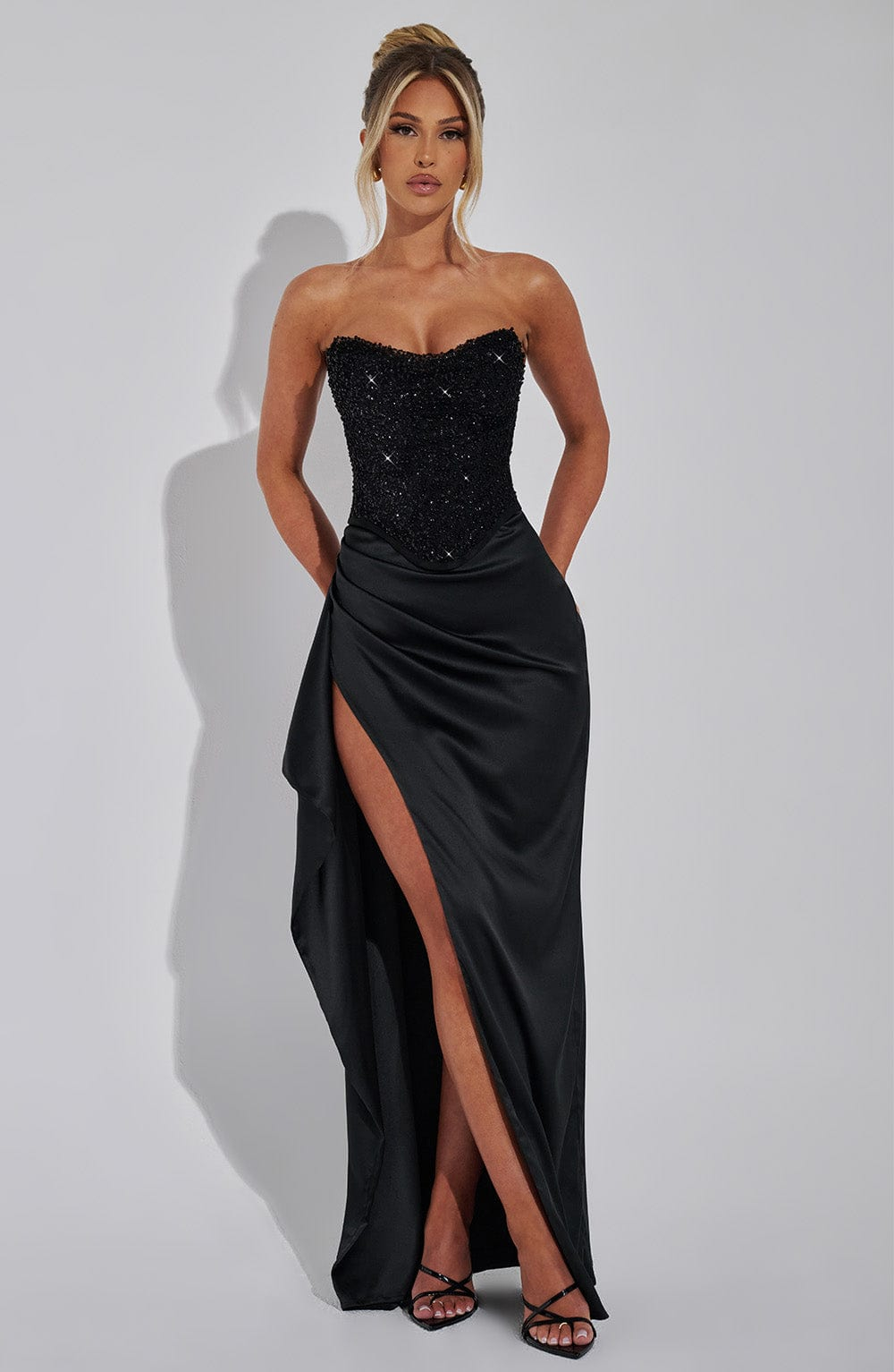 Strapless Black Maxi Formal Dr - Briar Cosplay Prop ulasan dan harga