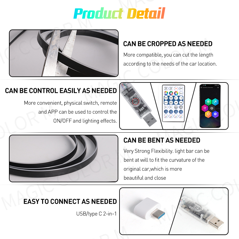 Vgetting 140/55.1inch Car Ambi - Led El Wire ulasan dan harga