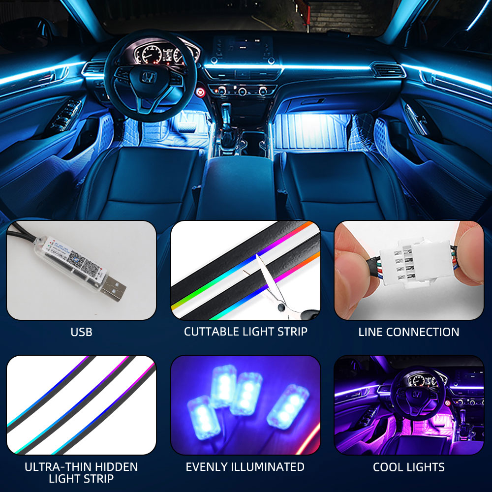 35/75/110/140cm LED Ambient Li - Led El Wire ulasan dan harga